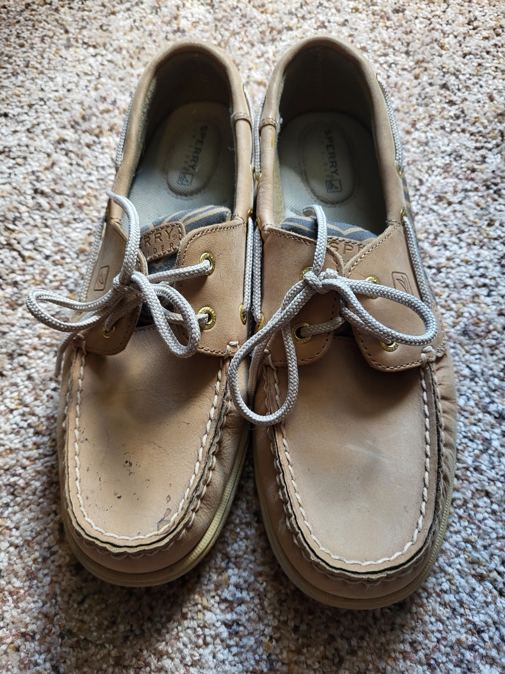 Womens 8.5 Sperry Tan Leather Boat Shoes